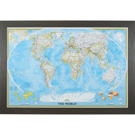 Classic World Push Pin Travel Map Faux Barnwood Frame Etsy In 2021