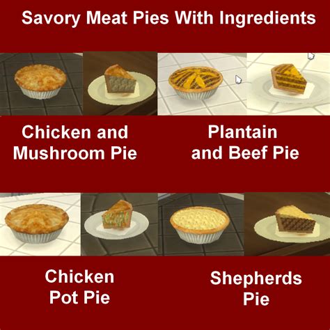 Mod The Sims Savory Meat Pies With Ingredients