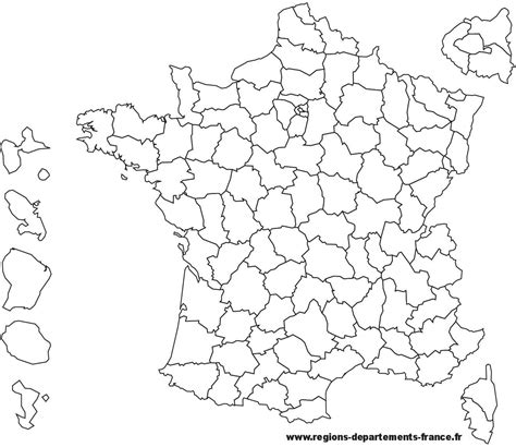 Carte De France Vierge Carte De France Region Et Departement Vierge