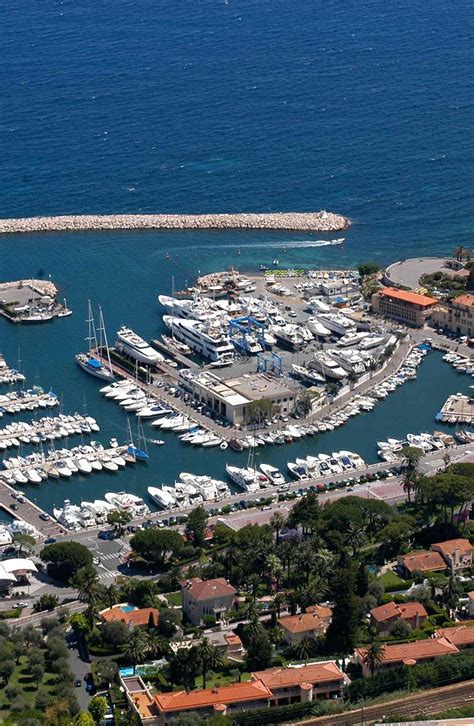 Port De Beaulieu Sur Mer French Riviera City Photo Aerial