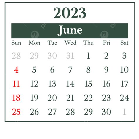 Simple Style Lunar Green June 2023 Calendar June 2023 Calendar 2023