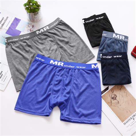 Mr Comfort Plain Boxers Cotton Underwear Shopee Malaysia