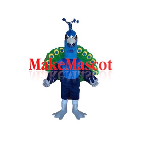 giant peacock mascot blue green and yellow mascot costume mascot costumes costumes mascot