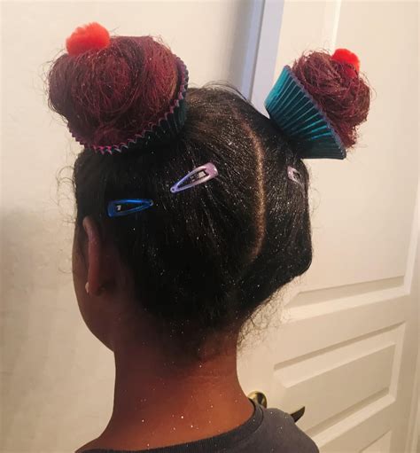 Cupcake Buns For Crazy Hair Day With Extra Glitter Fancyfollicles