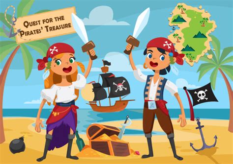 Quest For The Pirates Treasure 4 6 Years Old Printable Games For Kids