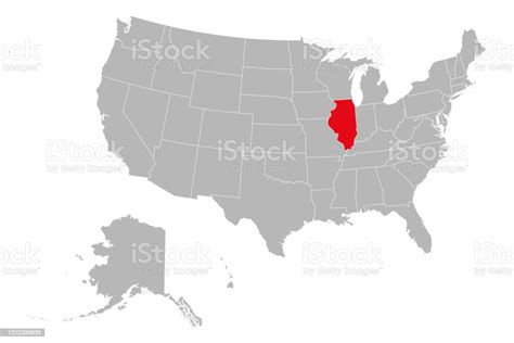 Stato Dellillinois Evidenziato Sulla Mappa Politica Usa Immagini