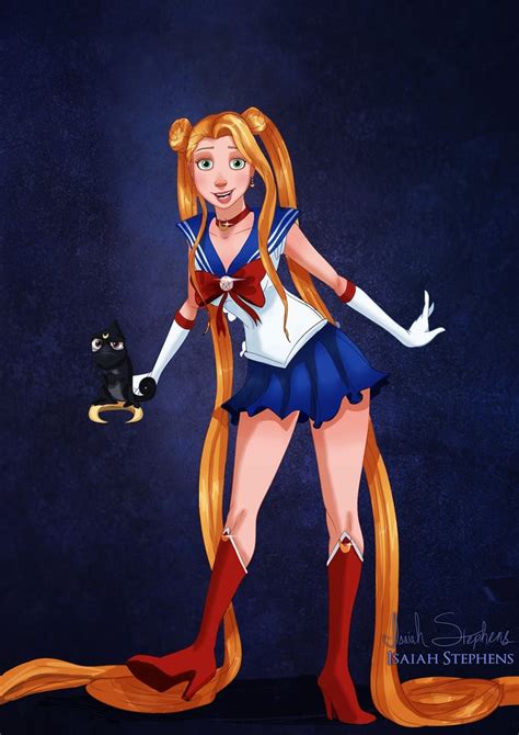 Rapunzel As Sailor Moon Disney Princess Art Popsugar Love And Sex Photo 171
