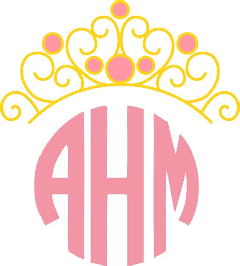Princess Crown Monogram Topper - SVG, Clipart, Printable