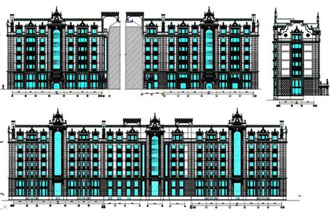 5 Star Hotel Design And Elevation Plan Dwg File Cadbull In 2020