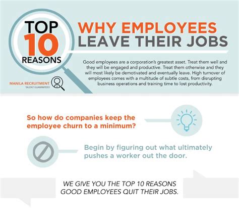 Top 10 Reasons Why Employees Leave Their Job Infographic