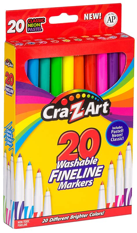 Cra Z Art Washable Fineline Markers Classic Neon Pastel