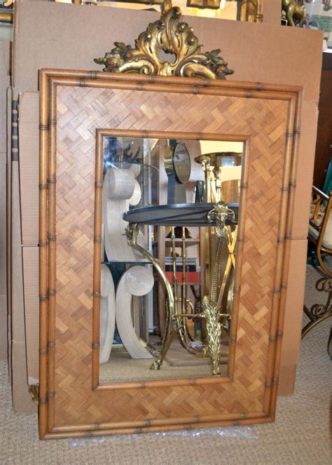 Rattan frame hand woven from gemelina wood and stained by hand to bring out natural warmth of material. Mid-Century Modern Handwoven Rattan and Bamboo Wall Mirror ...