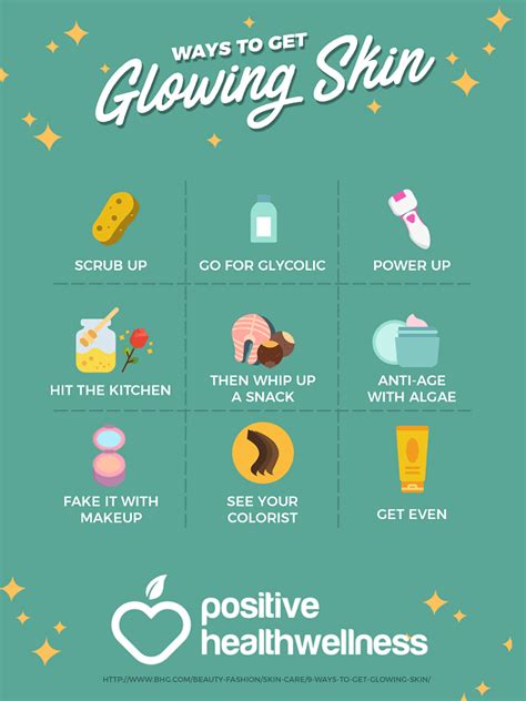 Ways To Get Glowing Skin Infographic Positive Health Wellness