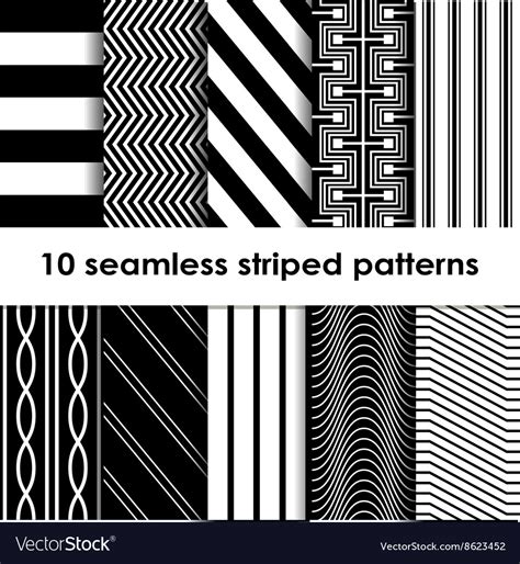 10 Seamless Striped Patterns Royalty Free Vector Image