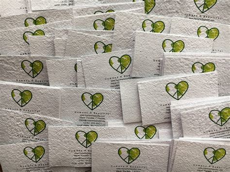 Eco Friendly Business Card From Handmade Recycled Paper Printed In