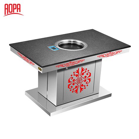 Barbecue restaurant in ho chi minh city, vietnam. restaurant table with korean bbq grill