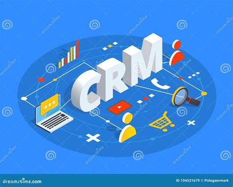 Crm Isometric Vector Illustration Customer Relationship Management