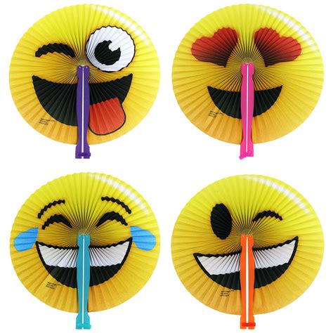 Emoji Folding Fans 12 Count Rebeccas Toys And Prizes
