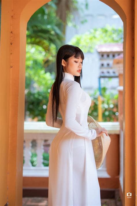 Leg Thigh Ao Dai Vietnam Besties Thighs White Dress High Neck Dress Legs Beauty