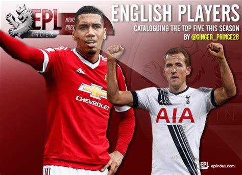 Premier Leagues Top Five English Players This Season