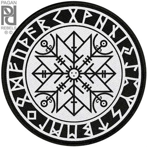Norse Rune For Protection Viking Ragnarok 27cm Rückenaufnäher Pagan