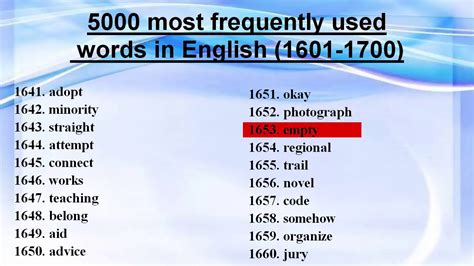 5000 Most Frequently Used Words In Еnglish 1601 1700 Youtube