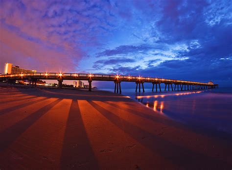Deerfield Beach Florida Pier At Dusk Photograph By Paul Cook Fine