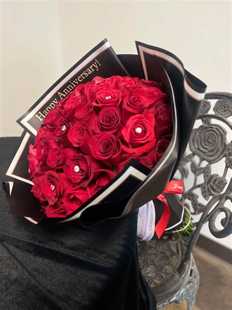 50 Red Rose Bouquet In Bakersfield Ca Memorable Flowers