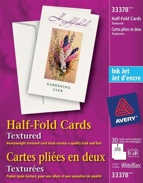 Avery Half Fold Greeting Cards For Inkjet Printers 5 12 X 8 12
