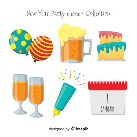 Free Vector New Year Party Elements Collection