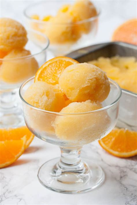Fresh Orange Sorbet Recipe Sherbet Recipes Sorbet Recipes Desserts
