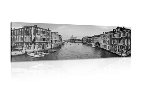 Obraz słynny kanał w Wenecji w wersji czarno białej Dovido pl