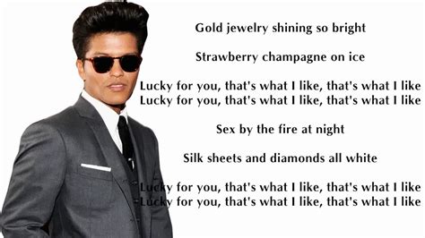 Bruno Mars Thats What I Like Lyrics Vdeo Youtube