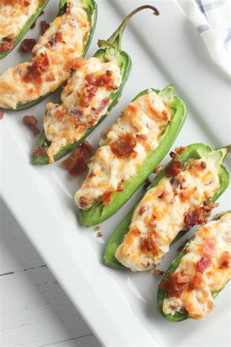 Baked Jalapeno Poppers With Cream Cheese Cheddar And Bacon