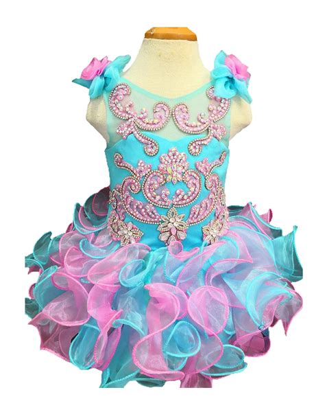 Appliques Crystal Ruffled Kids Baby Girls Birthday Festival New Infant