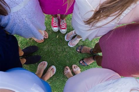 Girls With Big Feet Stock Photo Image Of Happy Freedom