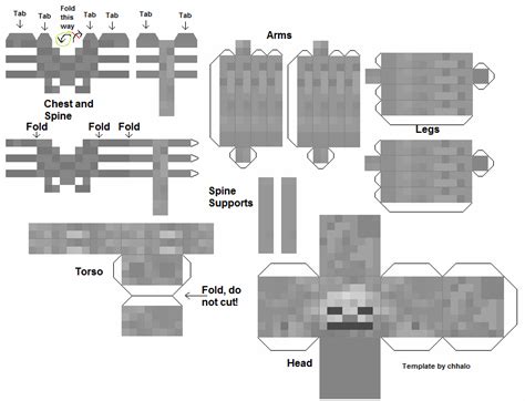 Papercraft Skeleton Minecraft Printables Minecraft Templates Paper