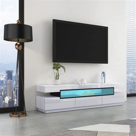 Buy Senvoziii Led Tv Stand Cabinet Unit 160cm Modern White High Gloss