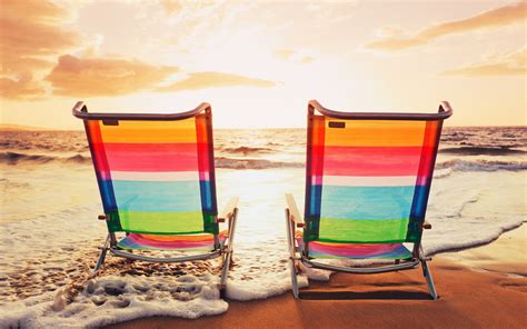 Chairs On Summer Sunset Beach Wallpapers 1920x1200 673447