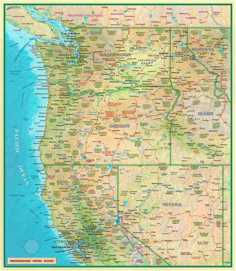Northwestern United States Full Size Wall Map Wide World Maps And More