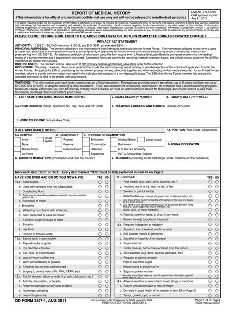 2011 Form Dd 2807 1 Fill Online Printable Fillable Blank Pdffiller