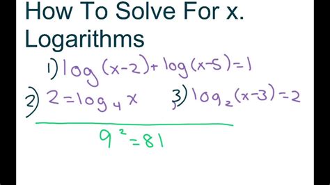 how to solve for x logarithmic equations youtube