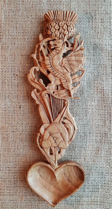 Wood Carving Carved Spoons Welsh Love Spoons Wood Carving