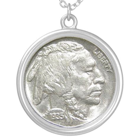 Indian Head Nickel Silver Plated Necklace Zazzle Silver Plated