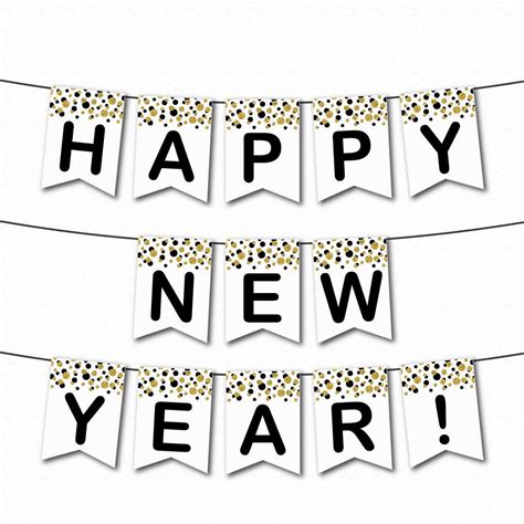 Happy new year printable banner