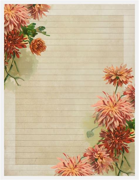 Vintage Stationary Floral Stationery Printable Stationery