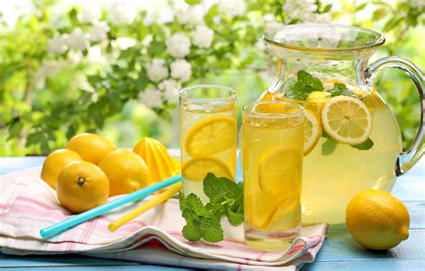 Wallpaper Summer Flowers Drink Fresh Lemons Lemonade Lemons