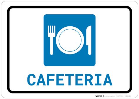Cafeteria With Symbol Landscape Wall Sign