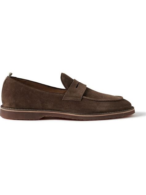 Officine Creative Kent Suede Penny Loafers Brown Officine Creative