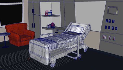 simple cartoon hospital room 3d ma
